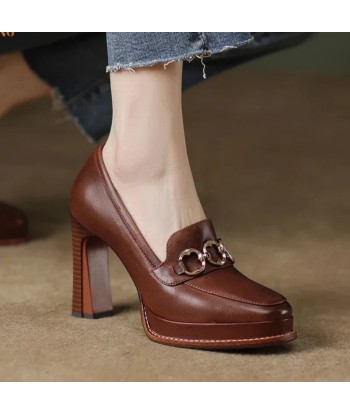 mocassin orthopédique femme en cuir à talons Véritable concentré