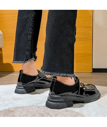 mocassin orthopédique femme vernis noirs à talons acheter