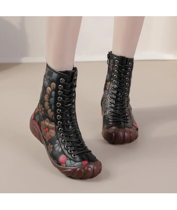 Bottes vintage Style Hippie Florale brillant des détails fins